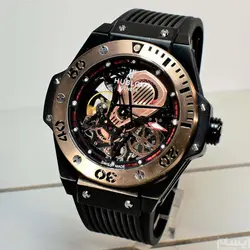 HUBLOT GENEVE COLLECTION 599988 اتومات ژاپن هابلوت اتومات ژاپن * شیشه کریستال * صفحه رنگی