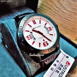 JUSTRONG WATCH اورجینال جاسترونگ با طرح تقویم خاص دوطرفه دورنگ سفید و قرمز ، بسیاز زیبا و باکیفیت