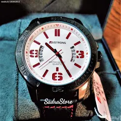 JUSTRONG WATCH اورجینال جاسترونگ با طرح تقویم خاص دوطرفه دورنگ سفید و قرمز ، بسیاز زیبا و باکیفیت