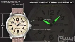 NAVIFORCE NF9101M موتور اورجینال ژاپن جدید ناوی فورس کلاسیک اورجینال * ضدآب 3atm درحدآب باران شیشه ضدخش * دوتقویمه روز شمار وایام هفته