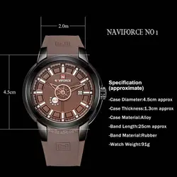 NAVIFORCE NF9107 اورجینال طرحی جدید ومتفاوت موتور ژاپن * 2 تقویم روز شمار ( و ایام هفته باموتور سمت چپ ) * ضدآب 3ATM با شیشه ضد خش * بسیار شیک