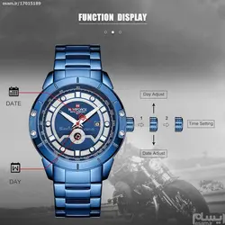 NAVIFORCE NF9166 جدید فوق العاده جذاب ناوی فورس اسپورت 2 تقویم اورجینال * ضدآب 3ATM شیشه ضدخش * تقویم روزشمار بهمراه ایام هفته * سرمه ای