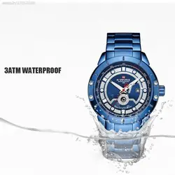 NAVIFORCE NF9166 جدید فوق العاده جذاب ناوی فورس اسپورت 2 تقویم اورجینال * ضدآب 3ATM شیشه ضدخش * تقویم روزشمار بهمراه ایام هفته * سرمه ای