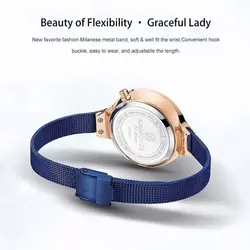 NAVIFORCE NF5001M جدید با بند فلزی ناوی فورس زنانه 2 موتوره * موتور پایین تاریخ روز شمار * رنگ بینظیر سرمه ای * توضیحات..