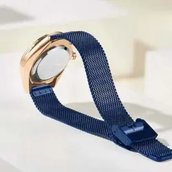 NAVIFORCE NF5015M رنگ زیبای سرمه ای حصیری ناوی فورس زنانه صفحه و دور شیشه نگین دار * با تاریخ روز شمار * رنگ بینظیر * توضیحات..