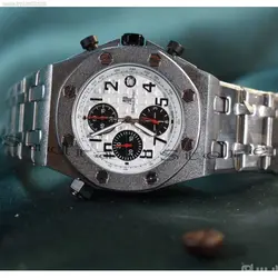 AUDEMARS PIGUET ـ AP اودمار پیکه 4 موتوره کرنوگراف ،، صفحه مشبک بهمراه تقویم روز شمار ،، شیشه کریستال ،، بسیار جذاب