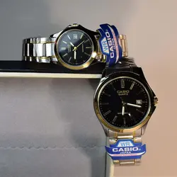CASIO WATCH MTP1199 ساخت ژاپن ست زنانه مردانه کاسیو با موتور قدرتمند میوتا ژاپن ** درب استیل ** دارای تاریخ روز شمار