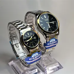 CASIO WATCH MTP1199 ساخت ژاپن ست زنانه مردانه کاسیو با موتور قدرتمند میوتا ژاپن ** درب استیل ** دارای تاریخ روز شمار
