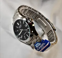 CASIO WATCH MTP1199 اورجینال ساخت ژاپن کاسیو با موتور قدرتمند میوتا ژاپن ** نقره ای با صفحه مشکی ** درب استیل ** دارای تاریخ روز شمار