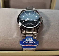 CASIO WATCH MTP1199 اورجینال ساخت ژاپن کاسیو با موتور قدرتمند میوتا ژاپن ** نقره ای با صفحه مشکی ** درب استیل ** دارای تاریخ روز شمار