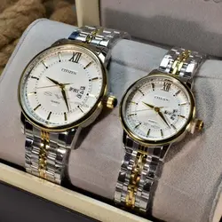 CITIZEN ECO-DRIVE 8059G ساخت ژاپن ست سیتیزن اکودرایو ** فول استیل ** دورنگ ** دو تقویم ** آنتی مغناطیس ** شیشه سافایر