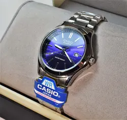 CASIO WATCH MTP1199  کاسیو با موتور قدرتمند میوتا ژاپن ** رنگ بسیار جذاب سرمه ای ** درب استیل ** دارای تاریخ روز شمار