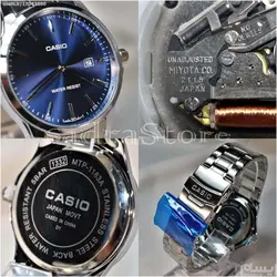 CASIO WATCH MTP-1183A ساخت ژاپن کاسیو با موتور قدرتمند میوتا ژاپن ** صفحه سرمه ای ** درب استیل ** باتقویم روزشمار بسیار خوشرنگ