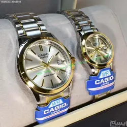 CASIO WATCH MTP1199 اورجینال ساخت ژاپن ست زنانه مردانه کاسیو با موتور قدرتمند میوتا ژاپن ** درب استیل ** دارای تاریخ روز شمار