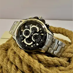 CASIO Edifice 5183 EF-560 ژاپن ادیفایس 5 موتوره کرنوگراف با تقویم روزشمار *** فول استیل *** موتور قدرتمند ژاپن *** کیفیت +AAA