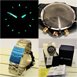 CASIO Edifice 5183 EF-560 ژاپن ادیفایس 5 موتوره کرنوگراف با تقویم روزشمار *** فول استیل *** موتور قدرتمند ژاپن *** کیفیت +AAA