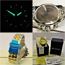 CASIO Edifice EF-558 ژاپن ادیفایس 4 موتوره کرنوگراف دو تقویم *** فول استیل *** موتور بسیار قدرتمند ژاپن *** کیفیت +AAA