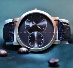 ABBYGALE watch طرح جدید ابی گل 2 موتوره با بغل ثانیه بزرگ تقویم دار طراحی استثنایی و بی نظیر بارنگ قاب مسی براق