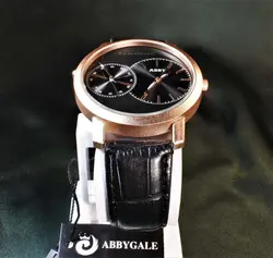 ABBYGALE watch طرح جدید ابی گل 2 موتوره با بغل ثانیه بزرگ تقویم دار طراحی استثنایی و بی نظیر بارنگ قاب مسی براق