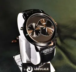 ABBYGALE watch طرح جدید ابی گل 2 موتوره با بغل ثانیه بزرگ تقویم دار طراحی استثنایی و بی نظیر کلا مشکی براق