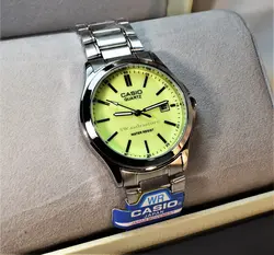 CASIO WATCH MTP1199 اورجینال ساخت ژاپن کاسیو با موتور قدرتمند میوتا ژاپن ** صفحه فسفری ** درب استیل ** دارای تاریخ روز شمار