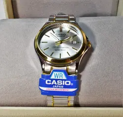CASIO WATCH MTP1199 اورجینال ساخت ژاپن کاسیو با موتور قدرتمند میوتا ژاپن ** صفحه نقره ای ** درب استیل ** دارای تاریخ روز شمار