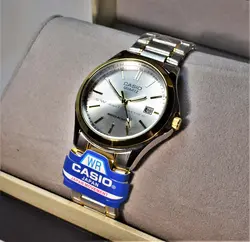 CASIO WATCH MTP1199 اورجینال ساخت ژاپن کاسیو با موتور قدرتمند میوتا ژاپن ** صفحه نقره ای ** درب استیل ** دارای تاریخ روز شمار