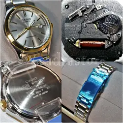 CASIO WATCH MTP1199 اورجینال ساخت ژاپن کاسیو با موتور قدرتمند میوتا ژاپن ** صفحه نقره ای ** درب استیل ** دارای تاریخ روز شمار