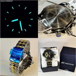 CASIO Edifice EF-558 ژاپن ادیفایس 4 موتوره کرنوگراف دو تقویم *** فول استیل *** موتور بسیار قدرتمند ژاپن *** کیفیت +AAA