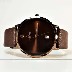 FITRON اورجینال ژاپن فیترون کلاسیک با صفحه ساده و تاریخ روز شمار * اصل ژاپن * رنگ نسکافه ای ( کافی گلد )