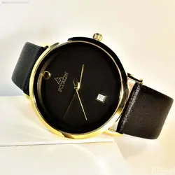 FITRON اورجینال ژاپن فیترون کلاسیک با صفحه ساده و تاریخ روز شمار * اصل ژاپن * کلا مشکی باقاب طلایی