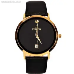 FITRON اورجینال ژاپن فیترون کلاسیک با صفحه ساده و تاریخ روز شمار * اصل ژاپن * کلا مشکی باقاب طلایی