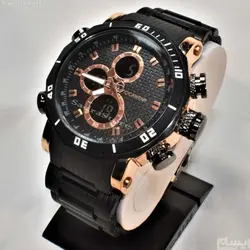 ROCAWEAR RM4001 اورجینال جدید دوزمانه ساعت دوزمانه ،، با رنگ قاب مسی با صفحه خوشرنگ بسیار جذاب ،، فول امکانات ،، اسپورت