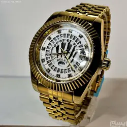 ROLEX OYSTER DEEPSEA16233 رولکس اویستر * کلا طلایی با صفحه نگین دار سفید ** تقویم ذره بینی شیشه کریستال