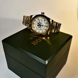 ROLEX OYSTER DEEPSEA16233 رولکس اویستر * کلا طلایی با صفحه نگین دار سفید ** تقویم ذره بینی شیشه کریستال