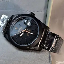 ROLEX OYSTER PERPETUAL DATEJUST رولکس دت جاست موتورمیوتا ژاپن * رنگ کلا مشکی مات ** استیل تقویم ذره بین شیشه کریستال