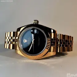 ROLEX OYSTER PERPETUAL DATEJUST ساخت ژاپن رولکس زنانه اویستر موتورژاپن * رنگ رزگلد * رنگ ثابت * استیل تقویم ذره بین شیشه کریستال