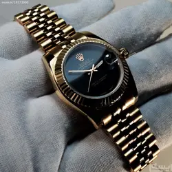 ROLEX OYSTER PERPETUAL DATEJUST ساخت ژاپن رولکس زنانه اویستر موتورژاپن * رنگ رزگلد * رنگ ثابت * استیل تقویم ذره بین شیشه کریستال