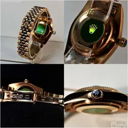 ROLEX OYSTER PERPETUAL DATEJUST ساخت ژاپن رولکس زنانه اویستر موتورژاپن * رنگ رزگلد * رنگ ثابت * استیل تقویم ذره بین شیشه کریستال