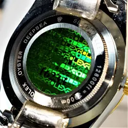 ROLEX OYSTER DEEPSEA16233 رولکس اویستر * دورنگ با صفحه نگین دار سفید ** تقویم ذره بینی شیشه کریستال