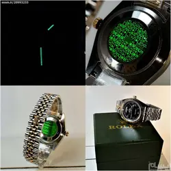 ROLEX OYSTER PERPETUAL DAY-DATE ساخت ژاپن رولکس اویستر دی دت موتورژاپن ** دو تقویم ** دو رنگ ** استیل تقویم ذره بین شیشه کریستال