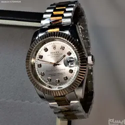 ROLEX OYSTER PERPETUAL DATEJUST 16233 ساخت ژاپن رولکس دیت جاست موتورمیوتا ژاپن * با نشانگرهای نگین دار ** بنددورنگ استیل تقویم ذره بین شیشه کریستال