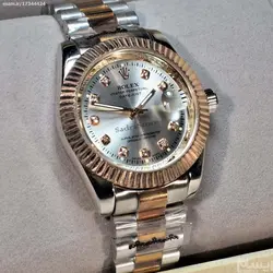 ROLEX OYSTER PERPETUAL DATEJUST 16233 ساخت ژاپن رولکس دیت جاست موتورمیوتا ژاپن * با نشانگرهای نگین دار ** بنددورنگ استیل تقویم ذره بین شیشه کریستال