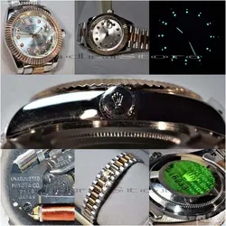 ROLEX OYSTER PERPETUAL DATEJUST 16233 ساخت ژاپن رولکس دیت جاست موتورمیوتا ژاپن * با نشانگرهای نگین دار ** بنددورنگ استیل تقویم ذره بین شیشه کریستال