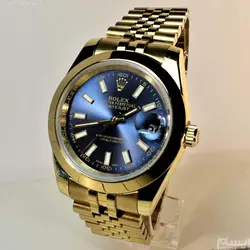 ROLEX OYSTER PERPETUAL DATEJUST ساخت ژاپن رولکس اویستردیت جاست موتورژاپن ** رنگ طلایی ** استیل تقویم ذره بین شیشه کریستال