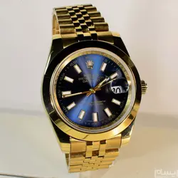 ROLEX OYSTER PERPETUAL DATEJUST ساخت ژاپن رولکس اویستردیت جاست موتورژاپن ** رنگ طلایی ** استیل تقویم ذره بین شیشه کریستال
