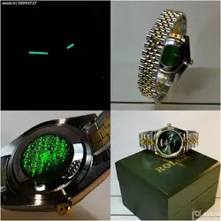 ROLEX OYSTER PERPETUAL DAY-DATE ساخت ژاپن رولکس اویستر دی دت موتورژاپن ** دو تقویم ** دو رنگ ** استیل تقویم ذره بین شیشه کریستال