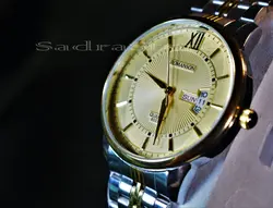 ROMANSON WATCH 80079 موتور ژاپن رومانسون دو تقویم موتور قدرتمند** شیشه شفاف بندوقاب دورنگ ** درب استیل