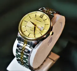ROMANSON WATCH 80079 موتور ژاپن رومانسون دو تقویم موتور قدرتمند** شیشه شفاف بندوقاب دورنگ ** درب استیل