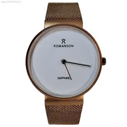 ROMANSON WATCH NO:R G 80072 موتور ژاپن رومانسون کلاسیک موتور قدرتمند ژاپن ** شیشه شفاف بندوقاب مسی با صفحه ای ساده ** فول استیل